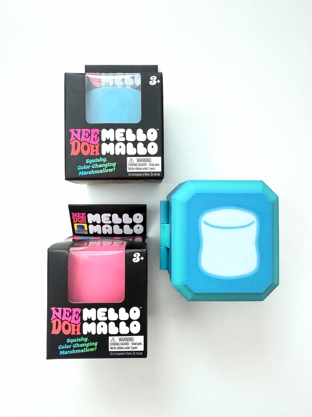 Mello Mallo Color-Changing Squishy Marshmallow Toy Case - Blue & Pink